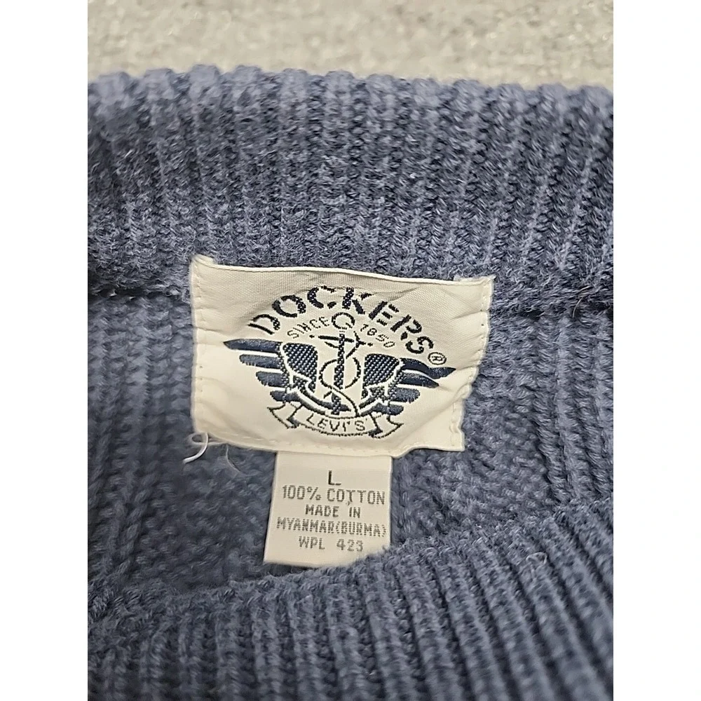 Vintage Dockers cable knit Heavy cotton sweater Mens Size Large